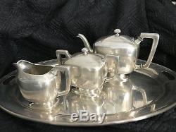Antique Art Deco Tea Set Wm Wise & Son Sterling Silver No Monogram