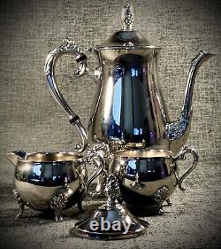 Antique Art Nouveau Silver Plated Piece Tea Set