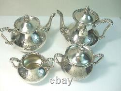 Antique Barbour Silver Co Coffee Tea 4pc Set Quadruple Silver Plate Pat #2420