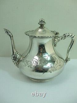 Antique Barbour Silver Co Coffee Tea 4pc Set Quadruple Silver Plate Pat #2420