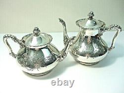 Antique Barbour Silver Co Coffee Tea 4pc Set Quadruple Silver Plate Pat #2420