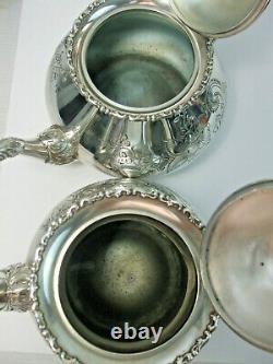 Antique Barbour Silver Co Coffee Tea 4pc Set Quadruple Silver Plate Pat #2420