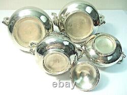 Antique Barbour Silver Co Coffee Tea 4pc Set Quadruple Silver Plate Pat #2420
