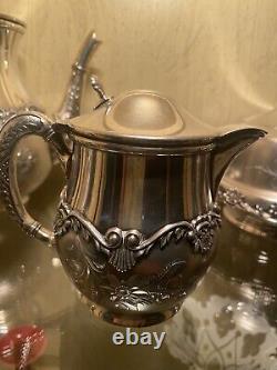Antique Barbour Silver Company Tea Set # 2408 Quadruple Silver