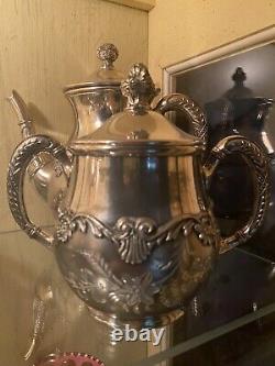 Antique Barbour Silver Company Tea Set # 2408 Quadruple Silver