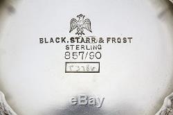 Antique Black Starr & Frost Sterling Silver Complete 6 Piece Repouse Tea Set