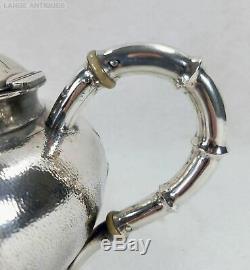 Antique C. J. & Co 19th c. Chinese Export Sterling Silver Tea Coffee Set with Tray