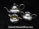 Antique Chinese Export Solid Silver Tea Set, 4 Claw Dragons, Po Cheng, C1900