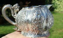 Antique Chinese Export Solid Silver Tea Set (R2657)