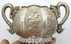 Antique Chinese Export Solid Silver Tea Set (R2657)