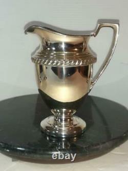 Antique Crescent Silver Plate Classic 4 Pc Coffee Tea Set MINT & No Hallmarks