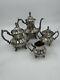 Antique Epca Lancaster Rose 400 Silver Plate Tea Coffee Teapot Set 4-pc