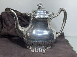 Antique Edwardian Queen Anne Style silver plate Tea Coffee set o 5 Reed & Barton