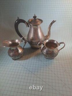 Antique Elegant Tea Set Marked Silver B22