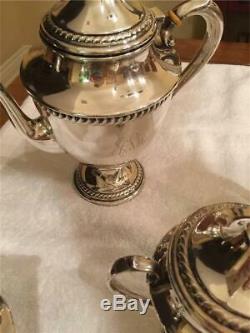 Antique Ellmore Silver Co. Sterling Silver 5 Piece Tea Set