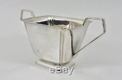 Antique English Art Deco Silver Plated 3 Piece Tea Set, c1935