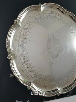 Antique English Four Piece Silver Plate Tea Set With Tray Free Priority Ship U. S