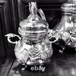 Antique FERNER 4 Piece Sterling Silver TEA SET 1475 grams