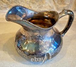 Antique Floral Silver Plate 4 Piece Tea Set 345 New Bedford Mass Pairpoint Mfg