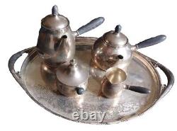 Antique Georg Jensen Sterling Silver Tea And Coffee Set Denmark