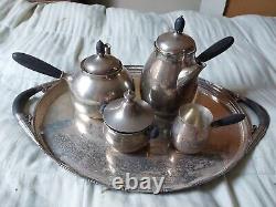 Antique Georg Jensen Sterling Silver Tea And Coffee Set Denmark