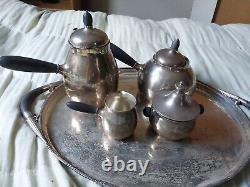 Antique Georg Jensen Sterling Silver Tea And Coffee Set Denmark