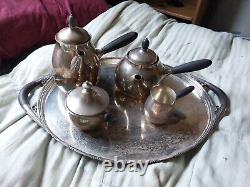 Antique Georg Jensen Sterling Silver Tea And Coffee Set Denmark