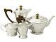 Antique George Vi, Sterling Silver Four Piece Tea And Coffee Set Art Deco