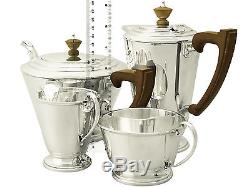 Antique George VI, Sterling Silver Four Piece Tea and Coffee Set Art Deco