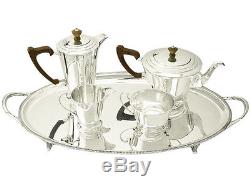 Antique George VI, Sterling Silver Four Piece Tea and Coffee Set Art Deco