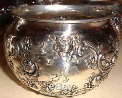 Antique Gorham Fleury sterling silver 5 pieces tea / coffee set A3550 repousse