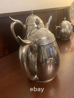 Antique Gorham Mfg. Co. 040 A Silver Soldered 5 Piece Tea & Coffee Set