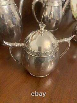 Antique Gorham Mfg. Co. 040 A Silver Soldered 5 Piece Tea & Coffee Set