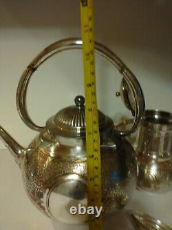 Antique Gorham Mfgco Silver Soldered Tea Coffee Pot 6pc Set 128