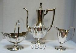 Antique Gorham Plymouth Sterling Silver Tea Set + Silver Plate Tray