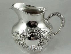Antique Gorham Sterling Silver FLEURY Design 5 Piece Tea and Coffee Set