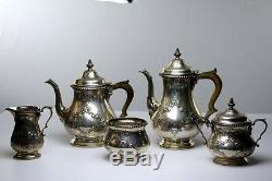 Antique Gorham sterling silver 5 piece Tea and Coffee set