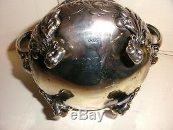Antique Gorham sterling silver repousse floral tea coffee chocolate 3 pc set