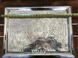 Antique HARTFORD Quadruple Silver 6 pc TEA SET & Handled TAUNTON Tray c. 1880
