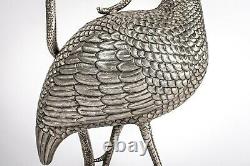 Antique Indian Solid Silver 3-Piece Partridge Bird Tea Set/Service
