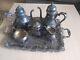 Antique International Silver Company Georgian Court Silver Soldered Tea Set