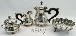 Antique Italian Solid Silver Tea Set Battuto a Mano Sugar Bowl Jug 800 sterling