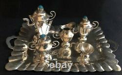 Antique MINI Sterling Silver 6 pcs Tea/Coffee Set with Tray
