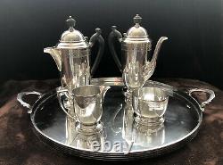 Antique Mappin & Webb 5 Piece Silver Plate Art Deco Coffee / Tea Set c1930