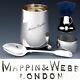 Antique Mappin & Webb Sterling Silver 3pc Coffee Or Tea Set, Cup +, Leather Box