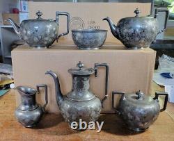 Antique Meriden B. Company Silverplated 6 Piece Tea & Coffee Service Set