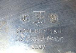 Antique Old English Melon Community Plate Silver Plate Metal Teapot Tray 5pc Set