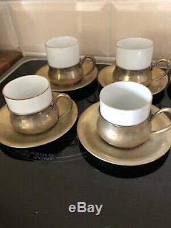 Antique Old Tea Coffee Cups Set of 8 Italian Silver 800,317 Grams Not Scrap
