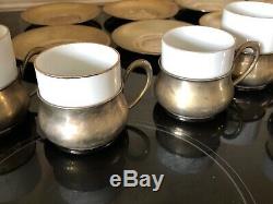 Antique Old Tea Coffee Cups Set of 8 Italian Silver 800,317 Grams Not Scrap