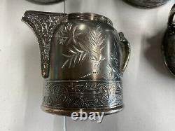 Antique PAIRPOINT SILVER Quadruple Silverplate Tea / Coffee Set #306